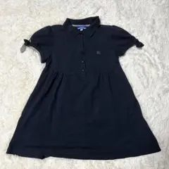 バーバリーブルーレーベル　半袖　ポロシャツ　フリル　ロゴ刺繍　ノバチェック　38