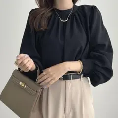 Futier land バンドカラーバルーンスリーブブラウスのサムネイル