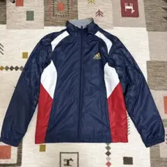 adidas ナイロンジャケット ネイビー レッド S