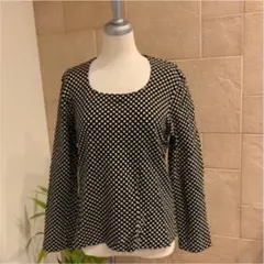 INGEBORG 黒地白水玉長袖Tシャツ　未使用品