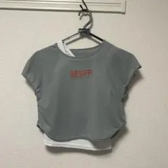 グレーのセパレート水着 3点セット 140