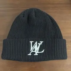 WOOALONG 黒ニット帽 リブ編み