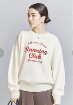 エンブロイダリー ロゴ クルーネック ニットプルオーバー