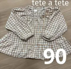 tete a tete テータテート　チュニック　春服 90 チェック　女の子