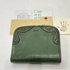 新品　ダコタ　Dakota がま口　二つ折り財布　マーゴット　グリーン　本革