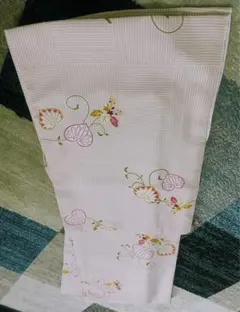 洗える着物（袷）M ポリエステル　くすみ系ピンクベージュ色