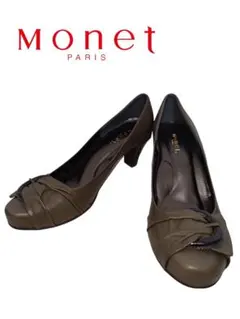 美品☆Monet オリーブグリーン パンプス 23.5cm 日本製のサムネイル