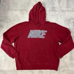 NIKE ナイキ y2k 00s 刺繍 ロゴ パーカー バーガンディ