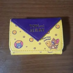 トムとジェリー 三つ折り財布 チーズ柄