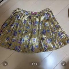 花柄スカート 130cm 金色