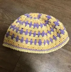イエローとパープルのバケットハット