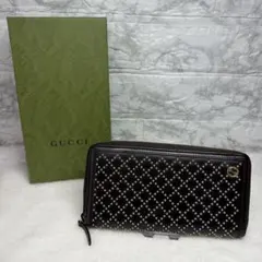 GUCCI ディアマンテ スタッズ インターロッキング ラウンドジップ 長