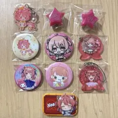 のあさん 缶バッチ各種＆キーホルダー カラフルピーチ