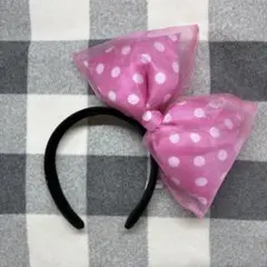 カチューシャフリーミニー ピンク水玉