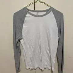 UNIQLO 長袖リブカットソー バイカラー