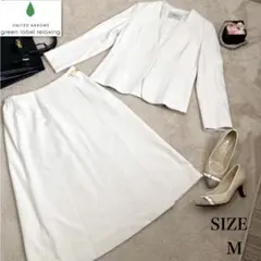 ✨美品✨ ワークトリップアウトフイッツ ホワイト ノーカラー セットアップ M