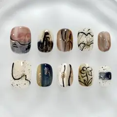 アート風ネイルチップ10個セット