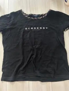 BurberryLondon フロントロゴ刺繍　Tシャツ　ノバチェック　黒　L