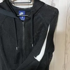 NIKE メッシュジップパーカー ビッグスウォッシュ ブラック ショート丈 S