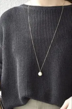 SHIPS ガラスパールアジャスターロングネックレス　ロングネックレス