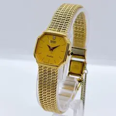 セイコー エクセリーヌ レディース腕時計 ゴールド ダイヤ 新品電池 動作良好