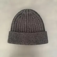 ユニクロ　ビーニー　ニット帽　ダークグレー