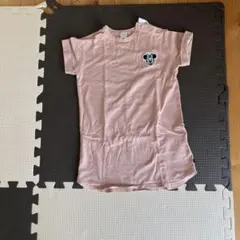 ミッキー刺繍入りピンクTシャツワンピース（フタフタ）のサムネイル