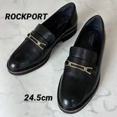 極美品☆ROCKPORT TOTAL MOTION 本革 ビットローファー 黒のサムネイル