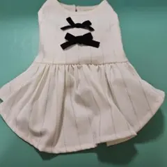 犬服 フリル付きホワイトドレス