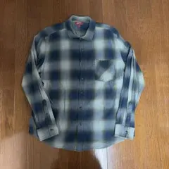 古着　ネルシャツ　オンブレチェックシャツ