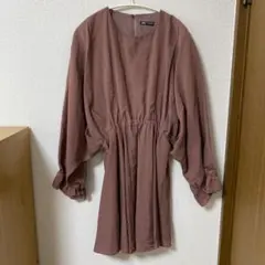ZARA 長袖ワンピース ブラウン XSサイズのサムネイル
