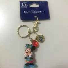 ディズニー　15周年　ミニー　ストラップ キーホルダー