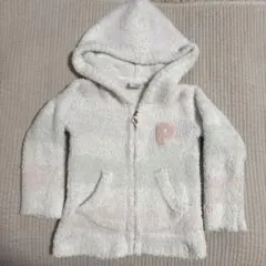 ジェラートピケ　フード付きパーカー ホワイト P刺繍　X X S