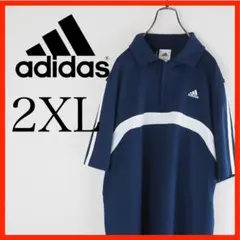 adidas ネイビー ポロシャツ 2XL　CLIMACOOL　半袖