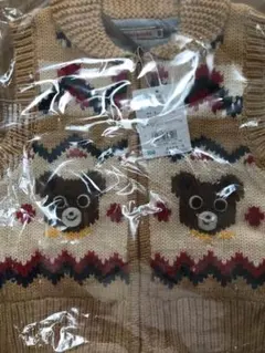 新品 未使用 ミキハウス 裏地付き ニット ベスト 100cm