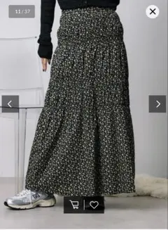 フリークストア　花柄 シャーリングギャザースカート