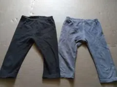 ユニクロ　黒とグレーのスパッツ2点セット　七分丈　レギンス