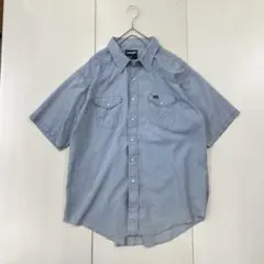 90s Wrangler 半袖ウエスタンシャツ シャンブレー XLラングラーのサムネイル