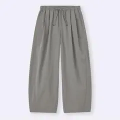 バレルアンクルパンツ 標準丈　グレー　オリーブ　XLサイズ　GU