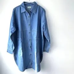 【美品】GENTIL 長袖デニムビッグサイズシャツワンピースsizeＦ