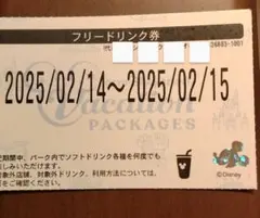 ディズニー　バケーションパッケージ　フリードリンク券　8/15-8/16 ディズニー バケーションパッケージ フリードリンク券 8/15-8/16