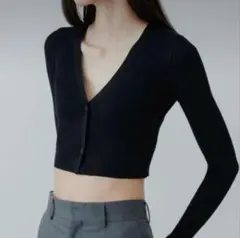 yo BIOTOP silk cotton カーディガン　ブラックのサムネイル