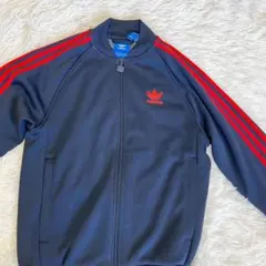 adidas トレフォイルロゴ　トラックジャケット　80年代ネイビー／レッド