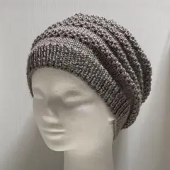 ベレー帽 グレー ハンドメイド レディース ベレーキャップ 手編み