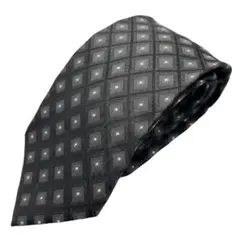 シルク100% ハンドメイド ネクタイ（濃灰・ピンクドット柄）男装 コスプレ