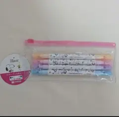 【スヌーピー】蛍光ペンセット(ペン×4本、ポーチ)