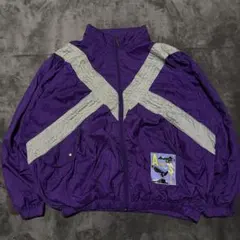 ナイロンジャケット　アウター　オーバーサイズ　プリント　古着