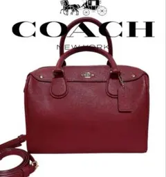 コーチ❤️COACH❤️綺麗な赤のボストンバック2way 肩掛けショルダーにも