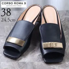 【極美品】CORSO ROMA 9 コルソローマ 24.5 オープントゥ 黒のサムネイル