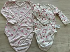 ユニクロ　ミニーハート柄ベビー肌着 80cm 2枚セット